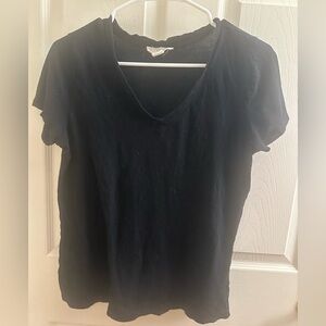 Forever 21 Basic Classic Black V-Neck Women's Top - M